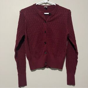 Aritzia Wilfred Maroon Italian Yarn knit sweater size L